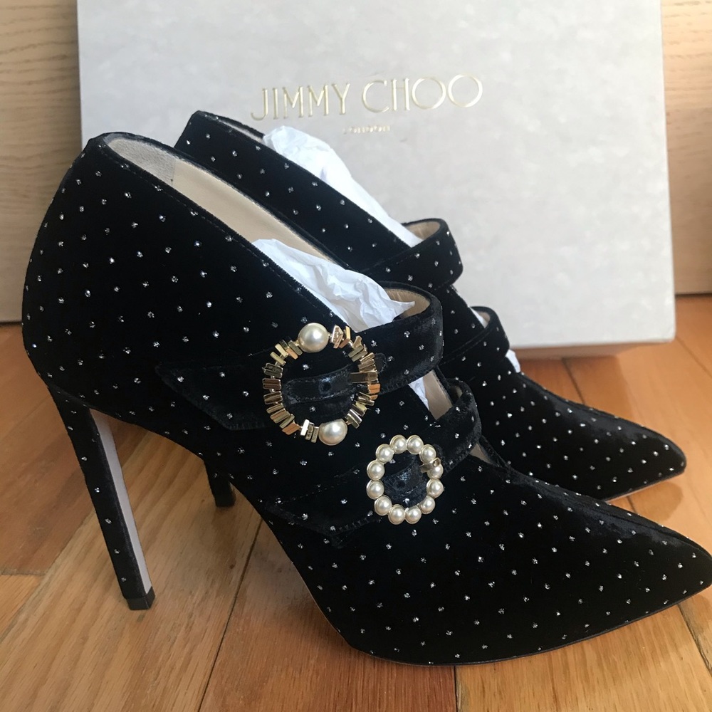 Jimmy Choo Larissa 100 Glitter Spotted Shoes